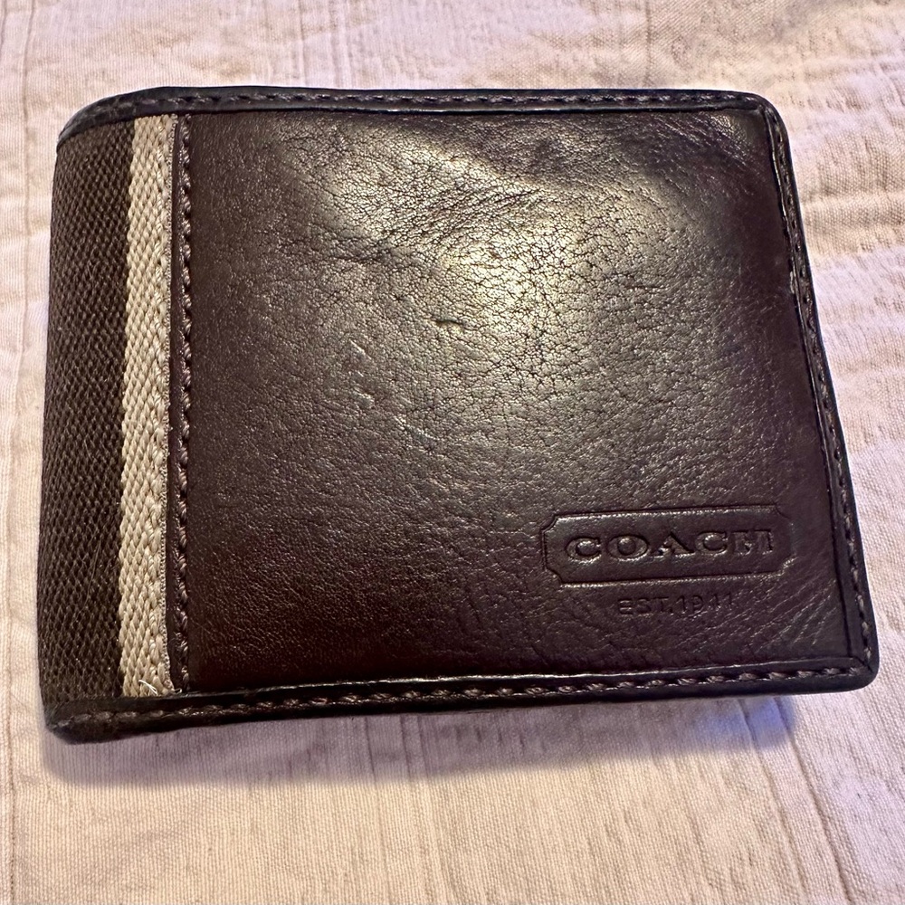 Coach Dark Brown Leather Card Holder